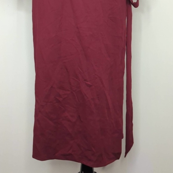 Seek No Further Womens Wrap Dress Ponte 3/4 Sleeve V-Neck Maroon Plus Size 3X - Picture 4 of 11
